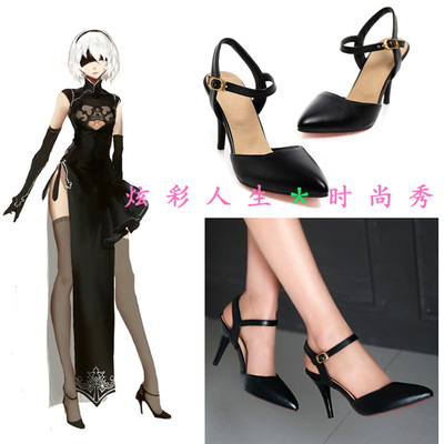 taobao agent ◆ Neil Machinery Era Nier Automata 2B Sister Cheongsam Cosplay shoes large size high heels
