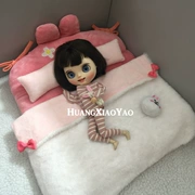 6 điểm chơi nhà đồ chơi giường Barco trẻ em búp bê đồ nội thất giường nhà búp bê phụ kiện 30 cm Ye Luoli giường vải sản phẩm