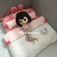 6 điểm chơi nhà đồ chơi giường Barco trẻ em búp bê đồ nội thất giường nhà búp bê phụ kiện 30 cm Ye Luoli giường vải sản phẩm đồ chơi của con gái