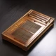 bộ ấm trà gỗ Khay trà nhỏ bằng gỗ nguyên khối đựng nước hộ gia đình loại ngăn kéo nhỏ đơn giản thoát nước bàn trà log đơn giản Khay trà Kung Fu khay đựng ấm chén bằng gỗ 	khay mứt gỗ óc chó	