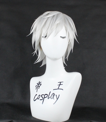 taobao agent Emperor COSPLAY wigs cos gun god Ji Double guns Life and Death Silver Short Short Hair Custom Fake Mao