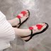 Mùa hè 2019 Giày cao gót màu hồng boho tình yêu hình trái tim màu sắc cá tính từ khóa đáy phẳng Giày sandal nữ - Sandal giày dép juno Sandal