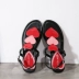 Mùa hè 2019 Giày cao gót màu hồng boho tình yêu hình trái tim màu sắc cá tính từ khóa đáy phẳng Giày sandal nữ - Sandal sandal nữ đi học Sandal