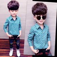 Quần áo bé trai mẫu mùa xuân 2019 phiên bản mới của Hàn Quốc áo thun cotton bé trai dài tay mùa xuân và áo mùa thu thủy triều - Áo sơ mi shop đồ trẻ em