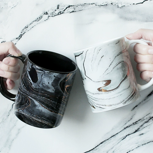 Кибил европейская в стиле мраморная текстура Марк Кубка Керамика Кубка домашнего офиса водяная чашка кофейная чашка Пара чашка