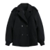 EZ14 áo khoác len ngắn mới lỏng lẻo là áo khoác len mỏng màu đen nữ EA88018