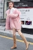 Giải phóng mặt bằng chống mùa! 2017 mùa đông Hàn Quốc cổ áo lông thú lớn xuống áo khoác của phụ nữ dài áo khoác dày