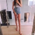 2018 mùa hè mới Hàn Quốc retro cao eo quần short denim nữ là mỏng kích thước lớn quăn AA phần đàn hồi quần nóng triều short jean nữ Quần jean