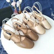 Giày đẹp châu Âu mùa hè Baotou từ khóa sandal nữ 2018 mới vuông với giày dày với sandal hoang dã