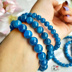 Vòng tay pha lê Apatit cao cấp tự nhiên Phốt pho xanh Vòng đơn Vòng đeo tay Fine Blue Crystal Bracelet Trang sức Quà tặng vòng lv Vòng đeo tay Clasp