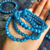 Vòng tay pha lê Apatit cao cấp tự nhiên Phốt pho xanh Vòng đơn Vòng đeo tay Fine Blue Crystal Bracelet Trang sức Quà tặng vòng lv Vòng đeo tay Clasp