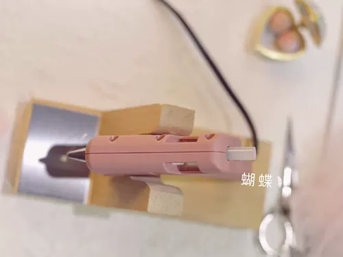 Импортный розовый клей-пистолет ручной работы, электрический клей-карандаш, аксессуар для волос с бантиком, в корейском стиле, DIY