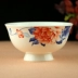 Bát gốm chân cao 5 inch Jingdezhen xương cao cấp Trung Quốc bát cơm lớn hộ gia đình sức khỏe dao kéo đặt món ăn