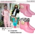 Mùa xuân và mùa đông tạp chí thời trang đi mưa đi mưa nữ khởi động Hàn Quốc mới ngắn ống mưa khởi động hoa nơ không thấm nước giày ủng - Rainshoes