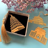Xi'an metal закладка Shaanxi Культурный и творческий подарок колокольня -башня Терракота воины и конный гусь пагода Бронзовые боли придают клиентам подарки