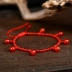 Bản gốc tinh thể tự nhiên garnet đỏ mã não đỏ dây đeo vòng chân nữ thời trang thủ công phiên bản Hàn Quốc đơn giản - Vòng chân
