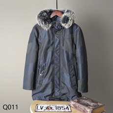 Меховая одежда 高端皮草！獭兔可脱卸内胆+超大狐狸毛领！冬季加厚保暖男士外套