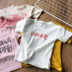 Trẻ em vừa và nhỏ thoải mái in ấn văn bản T-Shirt 2018 trẻ em mùa hè mới thời trang giản dị ngắn tay áo thun top Áo thun