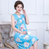 Mẹ mùa hè bông nightdress phần mỏng bông lụa dịch vụ nhà lỏng tay dài đầm kích thước lớn bông Đêm đầm