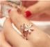 Châu Âu và Mỹ trang sức nhỏ đơn giản hoa ngón trỏ nhẫn Sáng tạo hipster mở nhẫn nữ quà tặng