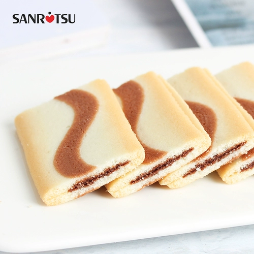 Sugar House Япония импортировал сэндвич с темным шоколадом Sanli Sanli Cat Pookies Thin Crispy хрустящая хрустящая хрустящая закуски