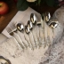 Dreamer British Royal Elegant Rose Kim loại mạ bạc Bộ đồ ăn phương Tây Bộ dao kéo Đặt tiệc cưới - Đồ ăn tối