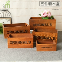 Деревянная деревянная коробка, настольная ретро коробка для хранения