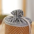 Bộ trà thủ công đặt tách trà bằng miệng bông và vải lanh cầm tay dày túi tre lưu trữ túi xách mang túi DrawString di động - Trà sứ