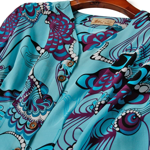 Летняя шелковая рубашка, платье, высокая талия, V-образный вырез