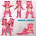 Báo đốm nghịch ngợm Pink Panther Phim hoạt hình búp bê Trang phục Cosplay Hiệu suất Đạo cụ Quần áo Búp bê Mũ đội đầu