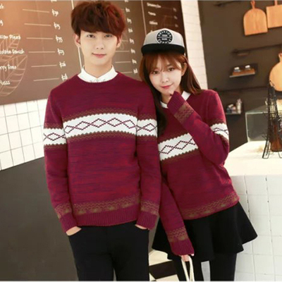 Áo len nam Hàn Quốc phiên bản của vòng cổ sinh viên xu hướng người yêu tươi nhỏ phụ nữ 2018 mùa thu và mùa đông áo len mới áo len