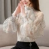 Áo voan nữ 2019 mùa thu mới xù ren ren áo sơ mi cổ tích phối cảnh áo tây nhỏ - Áo sơ mi chiffon ren