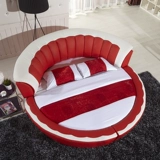 Европейская стиль круглая кровать свадебная кровать большая двуспальная кровать принцесса Нордическая кожа