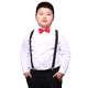 Trẻ em tăng phân bón phiên bản của trang phục cậu bé máy chủ trường hiệu suất quần áo chất béo kho báu áo sơ mi trắng quần đen phù hợp với