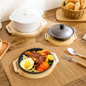 Nhà nhà bằng gỗ chống nóng pad bộ đồ ăn pad nồi placemat soong mat khay bảng mat bát pad cách nhiệt pad