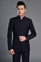 Mùa thu và mùa đông nam kinh doanh giản dị cổ áo Trung Quốc áo tang Bộ trang phục dân tộc Hàn Quốc phù hợp với thanh niên mỏng quần thô nam