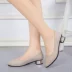 2018 mùa hè mới low-cut giày giày của phụ nữ thấp gót nhọn Hàn Quốc phiên bản của nông miệng dính giày bìa miệng hoang dã giày lười phụ nữ