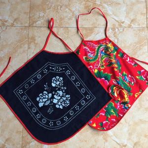 Wuzhen màu xanh in vải tạp dề sling bib retro phong cách quốc gia trang phục múa đồ lót người lớn đông bắc hoa lớn