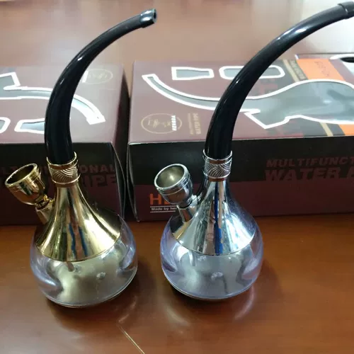 БЕСПЛАТНАЯ ДОСТАВКА HENGDA HD-805 водяной сигаретной бутылки/сигарет-сигарет с сигаретом для водного дыма с двумя использованием водяного дыма*горшок (золото и серебро)