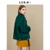Lecho hai mặt đầu máy gió áo len đoạn ngắn 2018 mùa thu đông mới áo khoác len nữ nhỏ mới - Áo len lót đôi