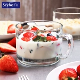 Утолщенная стеклянная чашка для завтрака с молочной чашкой с полкой -устойчивой цветочной чашкой с высокой температурой может быть в микроволновой чашке йогурта йогурта