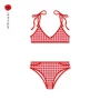 POPPYSWIM Châu Âu và Hoa Kỳ chia gốc áo tắm ngực nhỏ sexy không có vòng thép bow retro bikini nữ bộ đồ bơi 2 mảnh