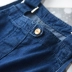 Quần yếm cotton mềm denim cho bé gái Quần short có thể điều chỉnh eo - Quần jean