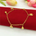 New Shajin Anklet Women Sexy Joker Eurocoin Trang sức 24k Đồng mạ vàng giả Sao vàng Chuyển Bell Anklet - Vòng chân lắc chân nữ hàn quốc Vòng chân