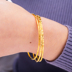 Đồng xu cát mạ vàng Việt Nam đồng hồ đeo tay nữ Sha Jin đeo vòng tay giả ba vòng màu vàng giả lâu năm không phai vòng tay đôi Vòng đeo tay Cuff