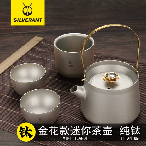 Дорожный чай для путешествий, заварочный чайник для домашнего использования, металлический чайный сервиз