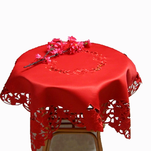 Big Red Happy Wedding Wedding Wedding Television Covered Covere Cover Capbage Cover Cover Emelcodery Tlade Ткань народная скатерть