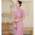 Ma Lin Literary Womens 24 Hemp HEMP Sẵn sàng nhuộm Kiểu Trung Quốc Váy ôm sườn xám cải tiến - Sản phẩm HOT