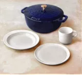 Стауб Эмалевая листовая горшка для горшки Графит Графит серой резной горшок темно -синий 24 -го 24 -мама 16 резной графитовой пепел