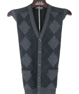 Trung niên len vest đan áo gi lê cha mùa thu mới kích thước lớn tất cả- len trung niên của nam giới vest vai dày áo cardigan nam Dệt kim Vest